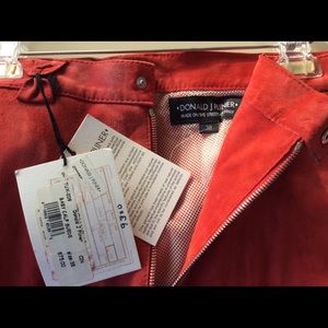 Donald Pliner Red suede(leather) pants size 38 NWT